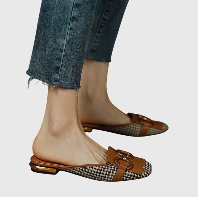 Kim | Damen Sommer Geschlossene Slip-on Pantoletten