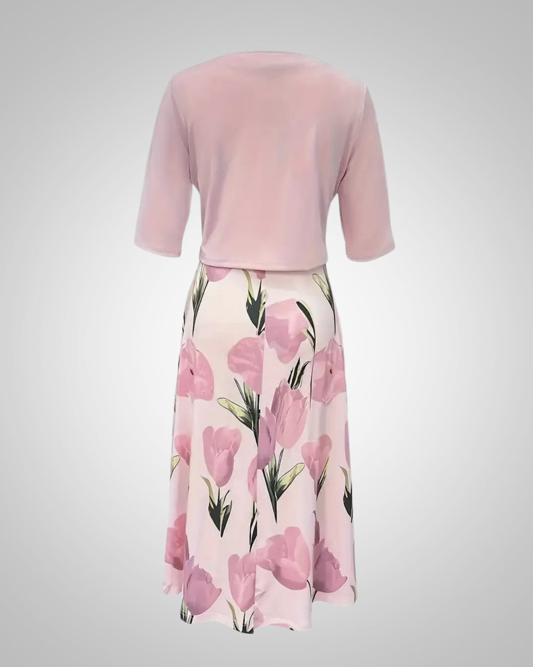Sofia | Damen Elegant Blumenmuster V-Ausschnitt Maxikleid Set