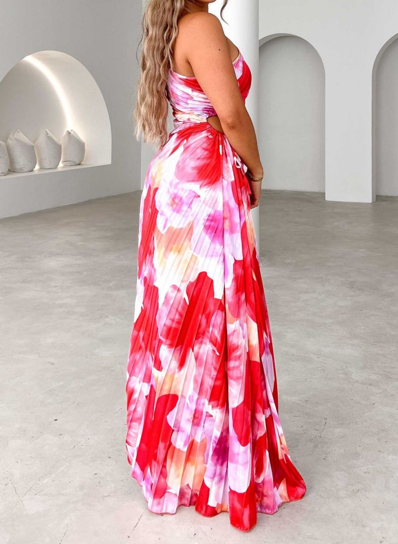 Beatrice | Damen Plissiertes One Shoulder Sommerkleid