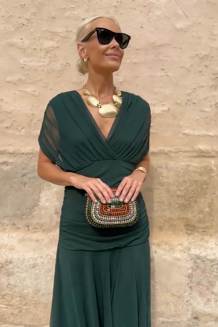 Everly | Damen Elegantes Geblümtes Off-Shoulder Maxikleid