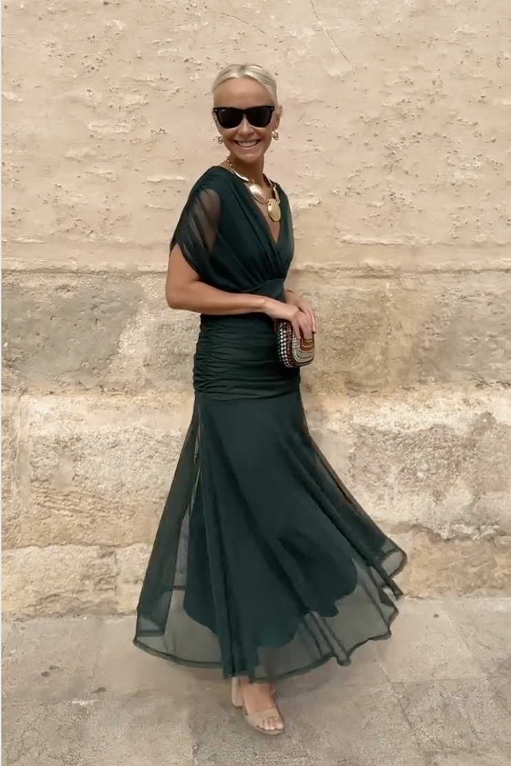 Everly | Damen Elegantes Geblümtes Off-Shoulder Maxikleid