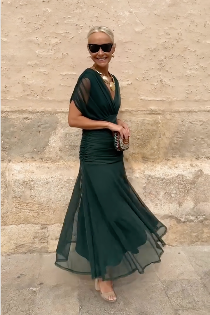 Everly | Damen Elegantes Geblümtes Off-Shoulder Maxikleid