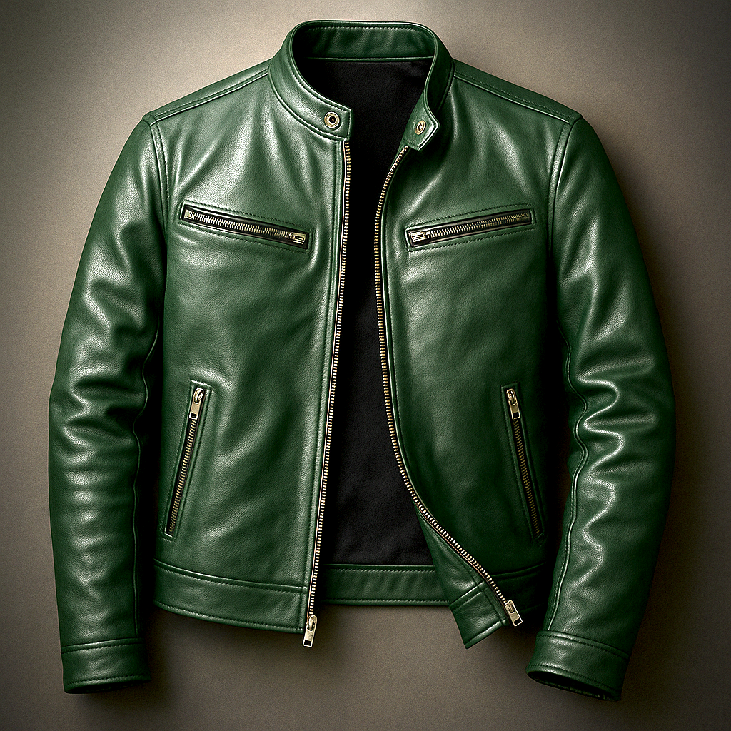 Silvan | Herren Klassische Vintage Leder Bikerjacke