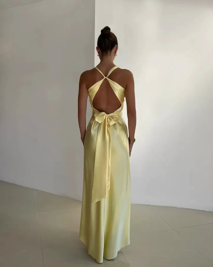 Sandra | Damen Sommer Breite Träger Hochzeitsgastkleid