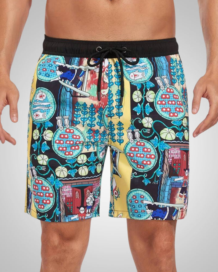 Hanery | Herren Sportliche Slim-Fit Badehose Mit Innenshorts