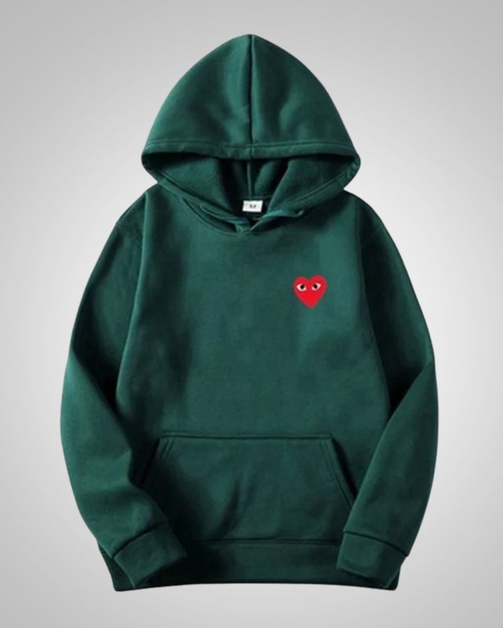 Cora | Damen Modischer Baumwoll Hoodie mit Herz