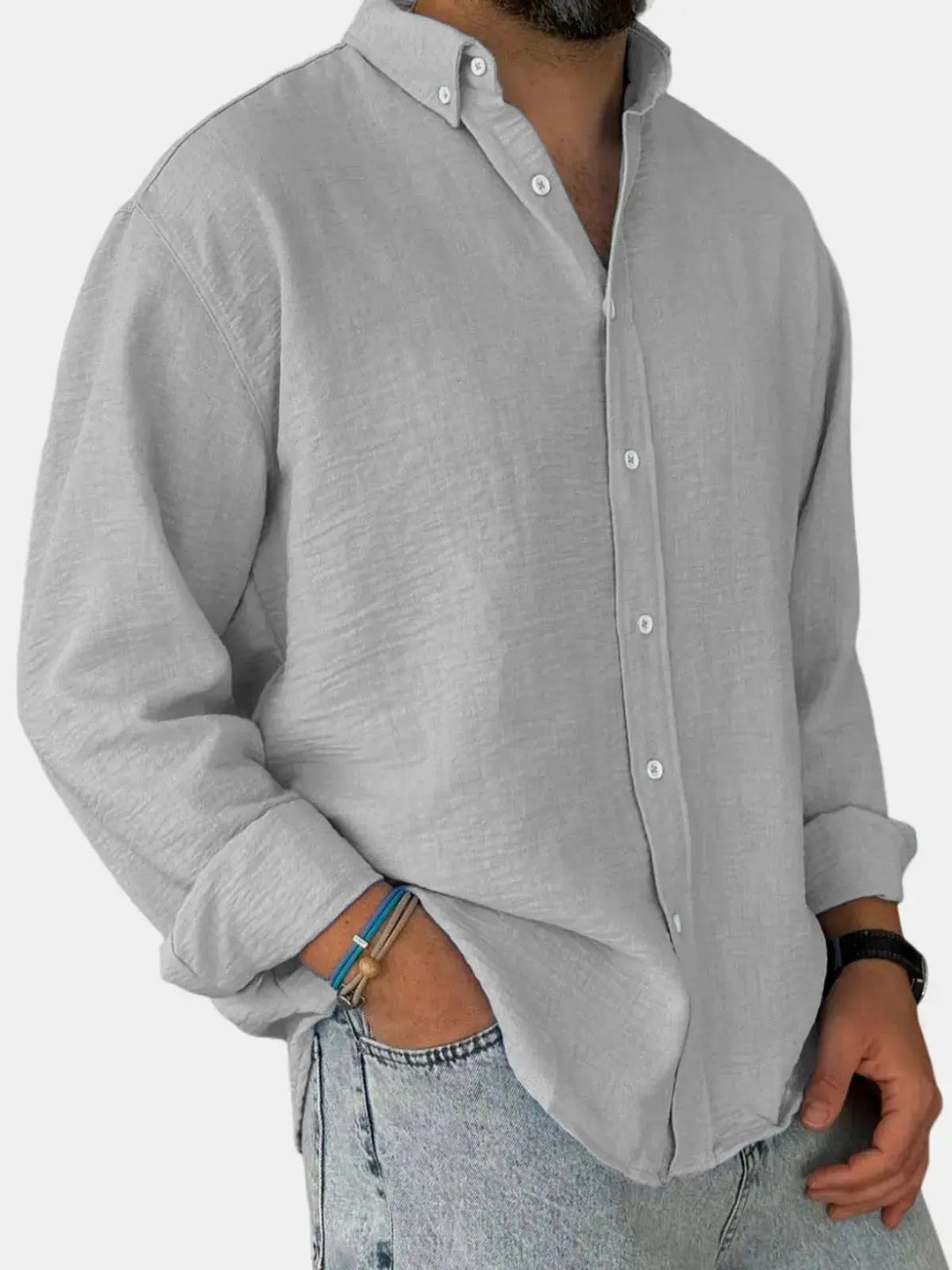 Kaeron | Herren Sommer Button Down Langarm Hemd