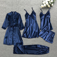 Flavia | Women's Elegant Satin Lace Pajama Set