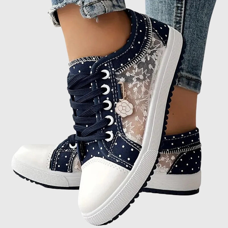 Sophia | Baskets à lacets brodées orthopédiques tendance pour femme