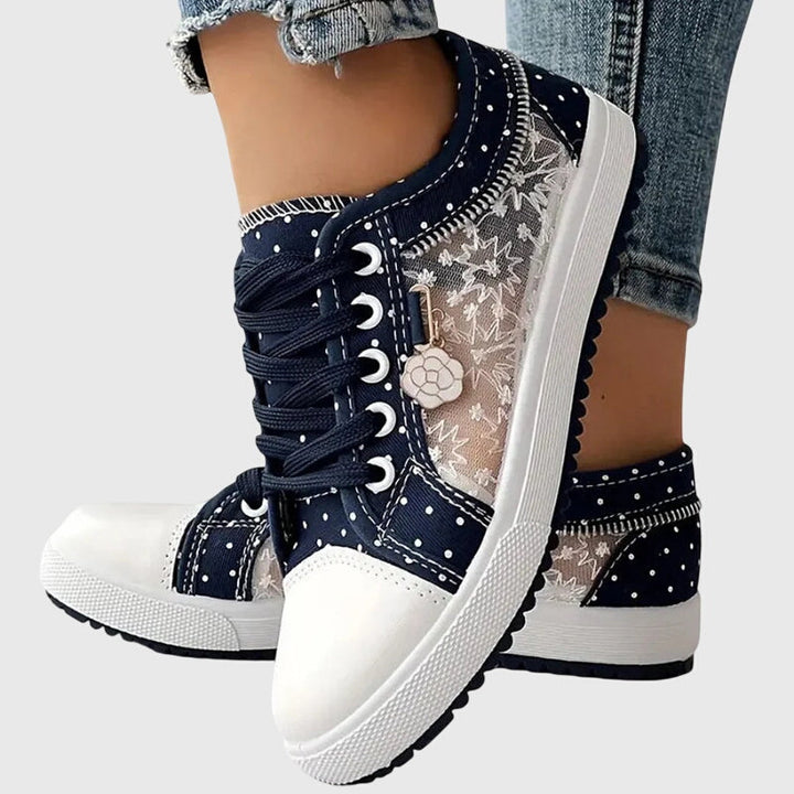 Sophia | Baskets à lacets brodées orthopédiques tendance pour femme