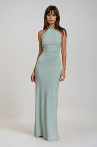 Martina | Damen Elegantes Neckholder Maxikleid Sommerlich Schmeichelnd