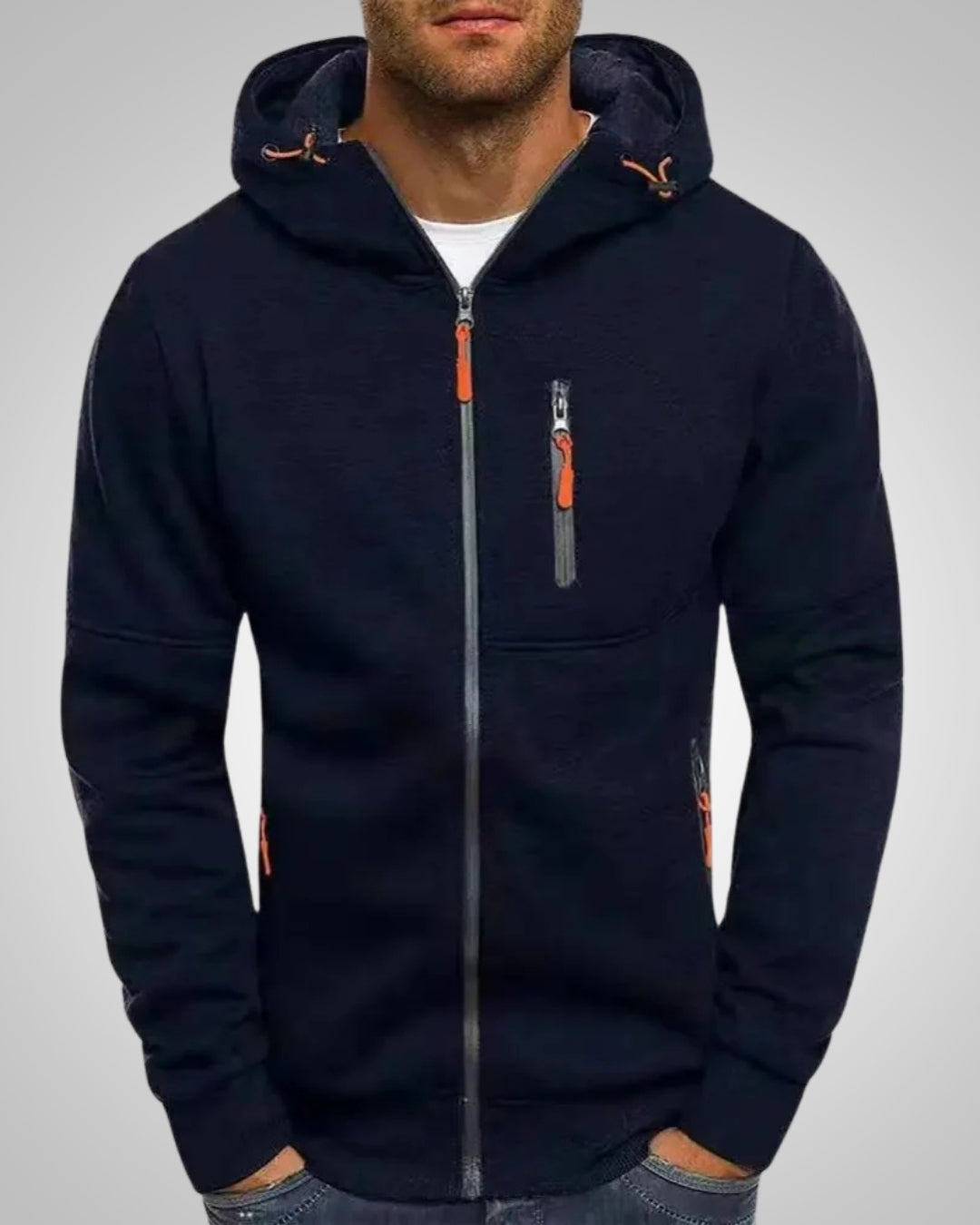 Elijah | Sweat à capuche zippé avec poches pour homme