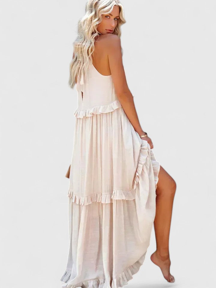 Madeleine | Damen Elegantes Drapiertes Maxikleid