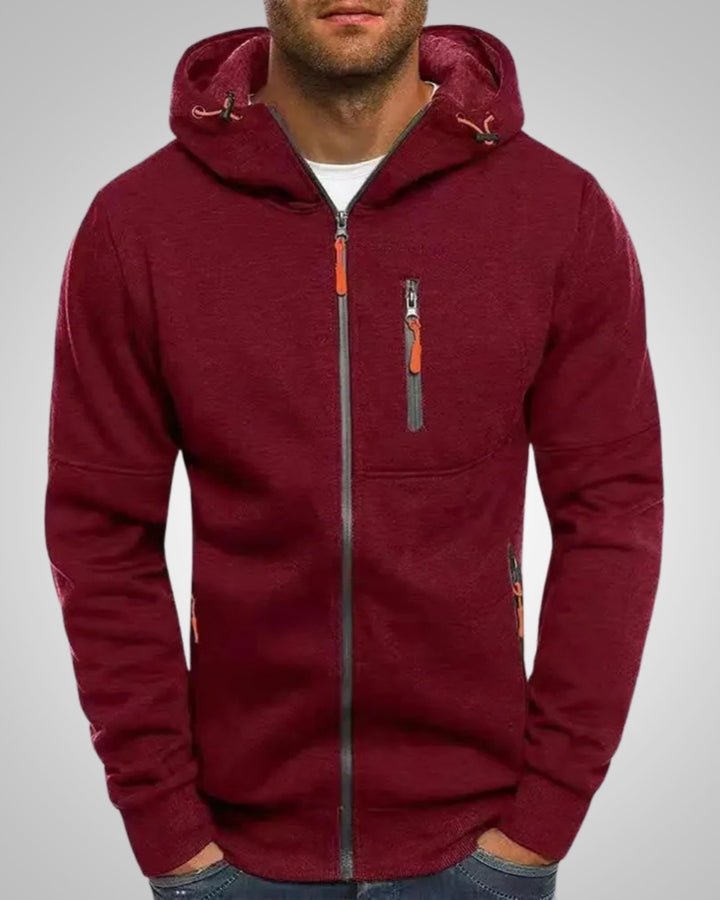Elijah | Sweat à capuche zippé avec poches pour homme