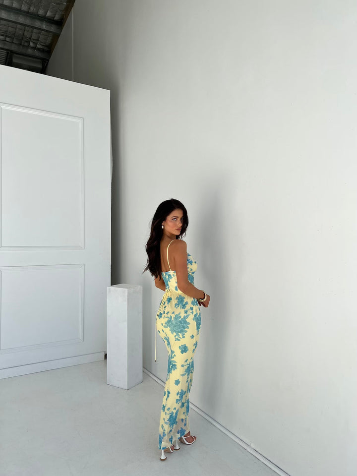 Erika | Damen Sommer Spaghettiträger Abendkleid