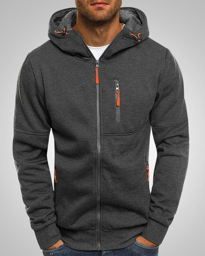 Elijah | Sweat à capuche zippé avec poches pour homme