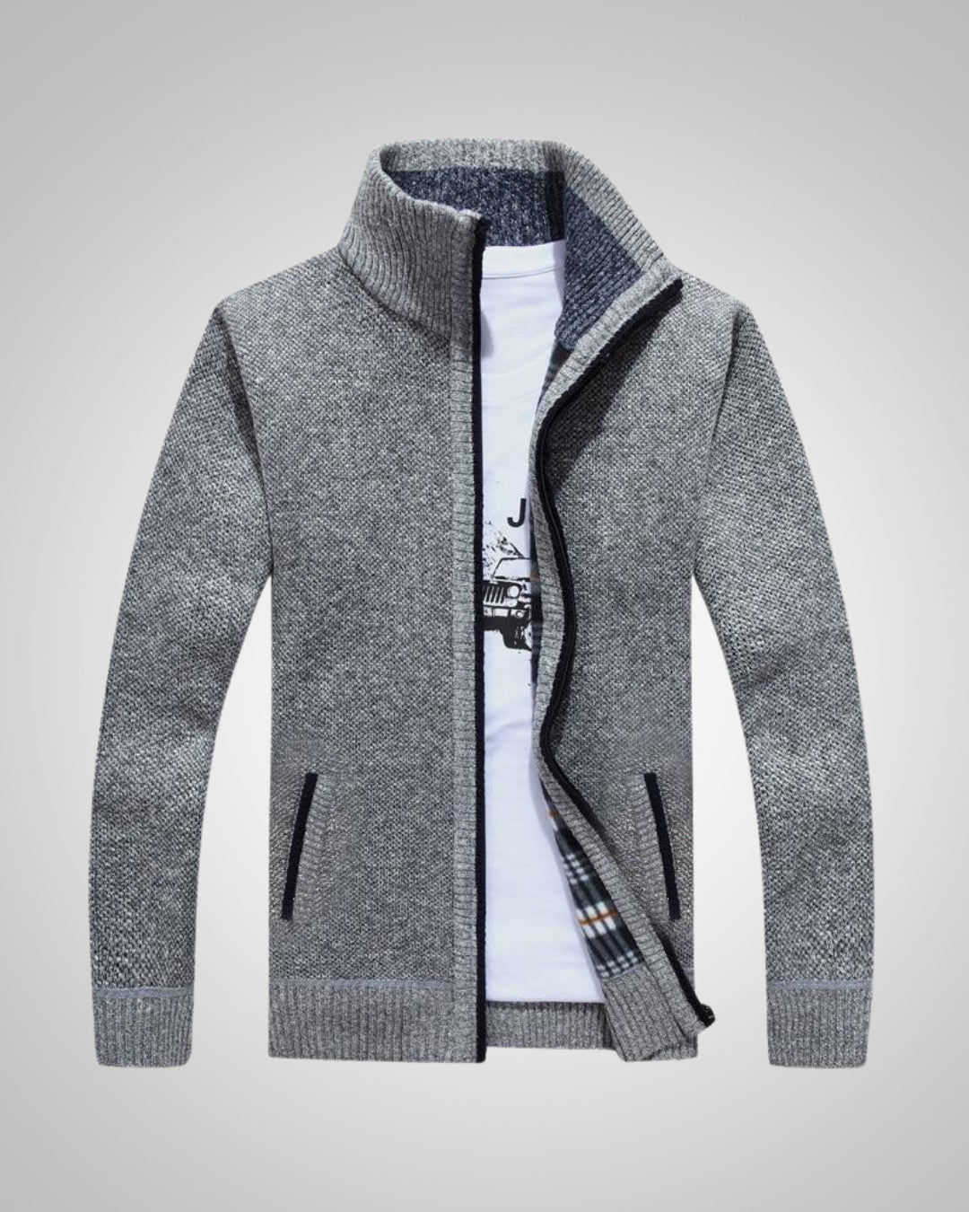 Aurel | Herren Warmer Strickfleece Cardigan