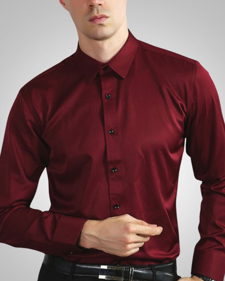 Nathan | Herren Modisches Stretch Hemd