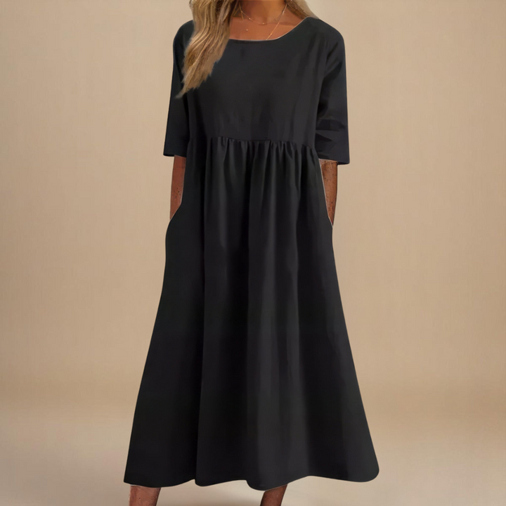 Amara | Damen Lässig Relaxed Fit Sommer Midikleid
