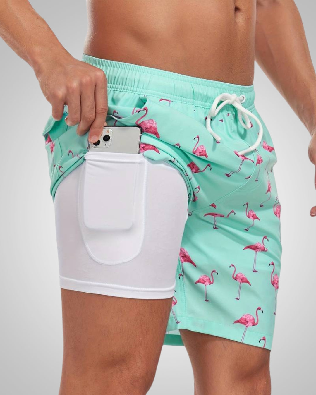 Hanery | Herren Sportliche Slim-Fit Badehose Mit Innenshorts