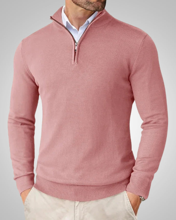 Kevin | Herren Schlanker Quarter Zip Pullover in Smart Casual Optik