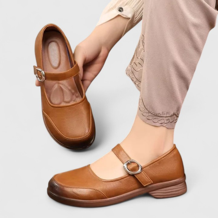 Daniela | Damen Vintage Slip-on Schnalle Mary Janes