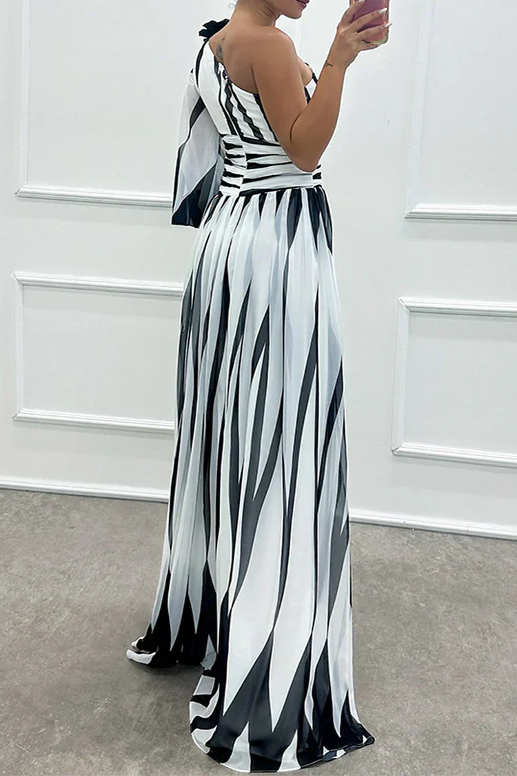 Frederike | Damen Elegante One-Shoulder Hochzeitsgastkleid