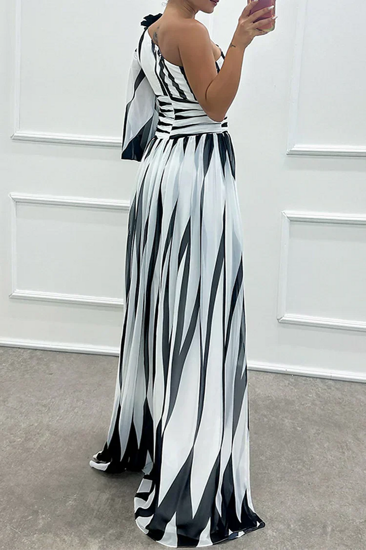 Frederike | Damen Elegante One-Shoulder Hochzeitsgastkleid