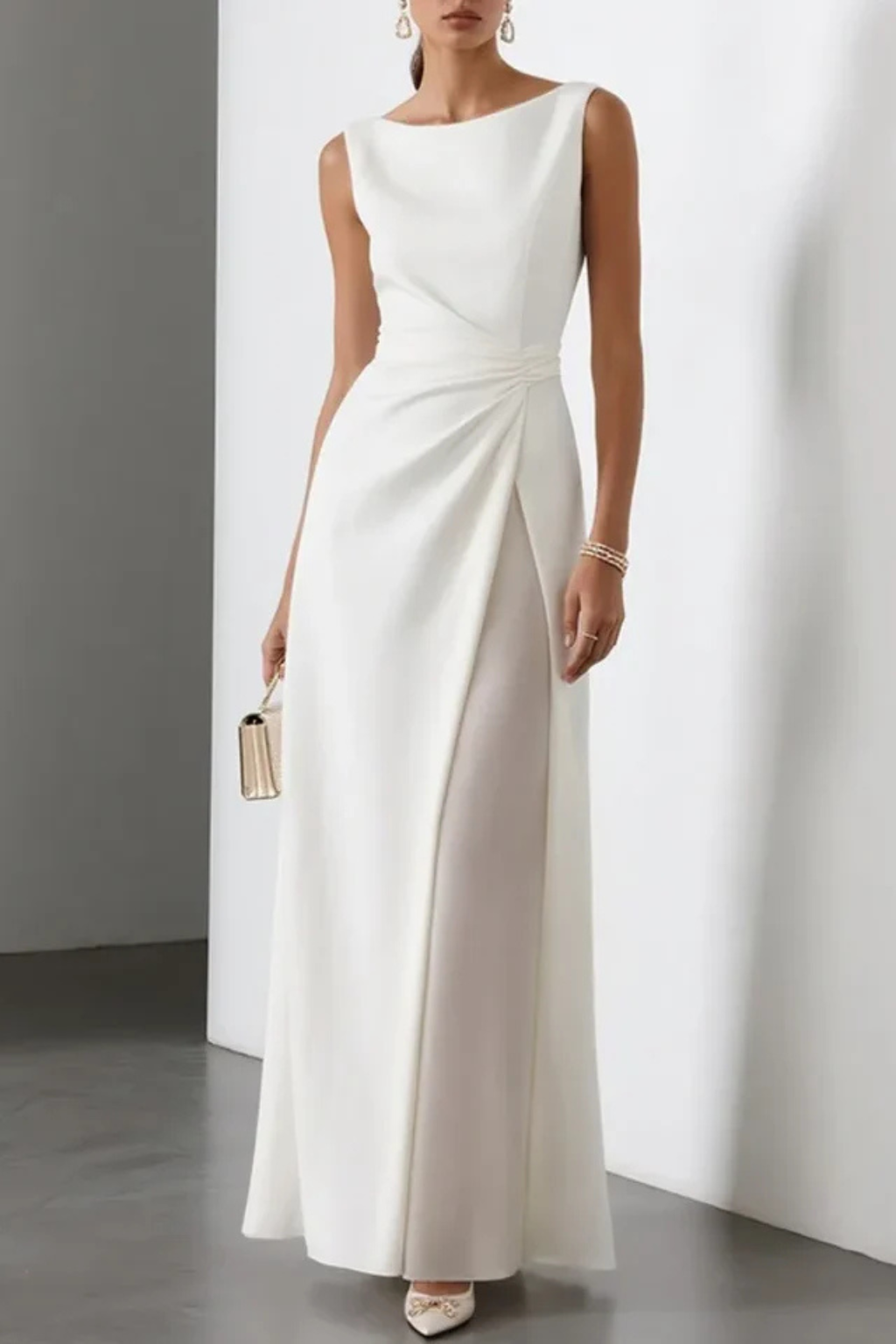 Verena | Robe longue portefeuille pour femme, invitée à un mariage