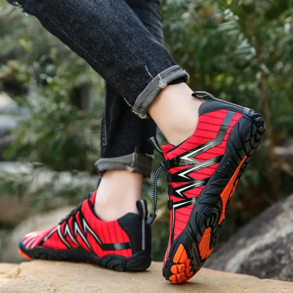Quinn | Elastische Schnürung Wander Barfußschuhe