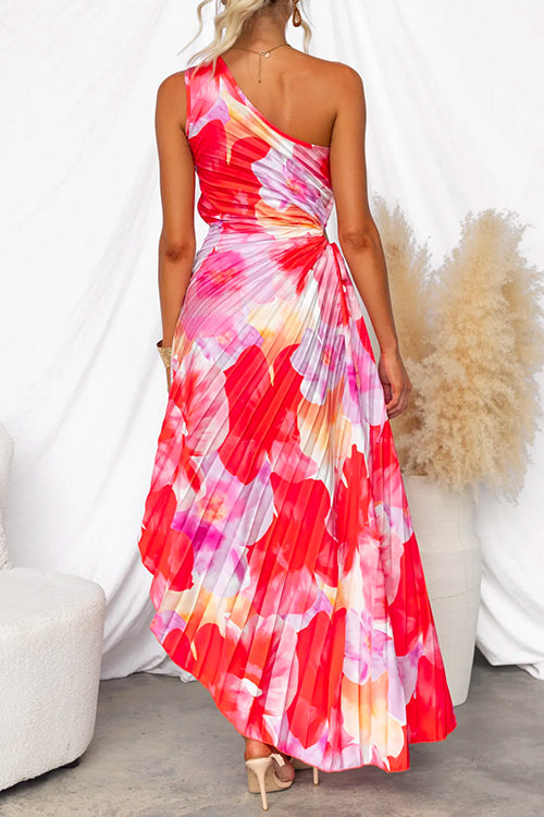Beatrice | Damen Plissiertes One Shoulder Sommerkleid