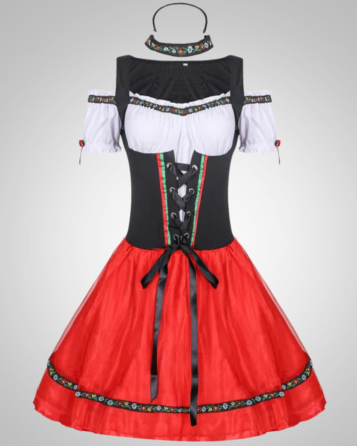 Nela | Damen Traditionelles Dirndl Oktoberfest Kostüm