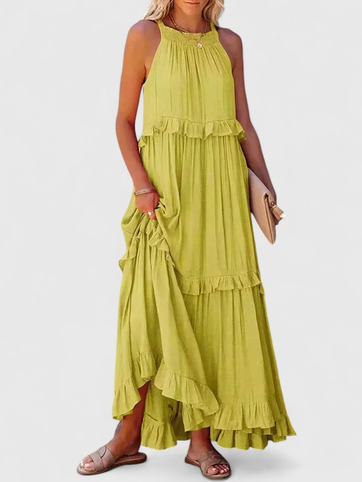 Madeleine | Damen Elegantes Drapiertes Maxikleid