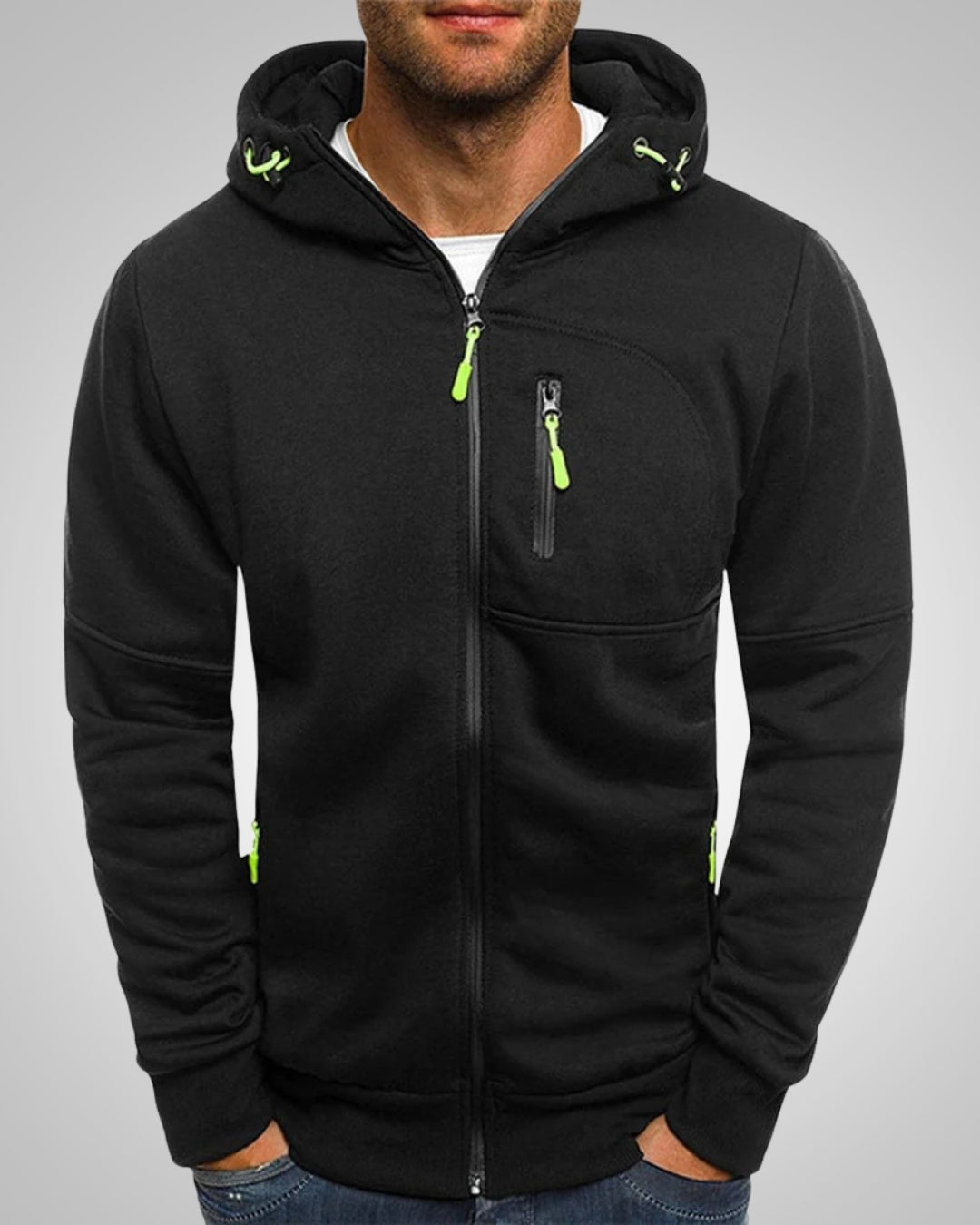 Elijah | Sweat à capuche zippé avec poches pour homme
