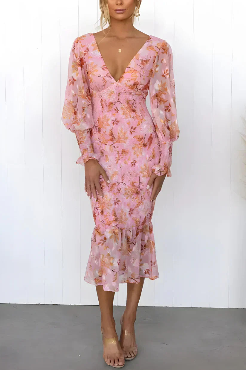 Gisela | Damen Sommer Drapiert Hochzeitsgastkleid