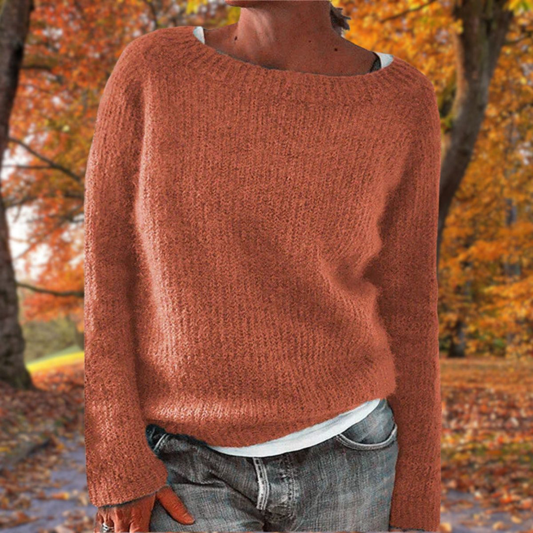 Charlotta | Damen Lässiger Lockere Passform Strickpullover