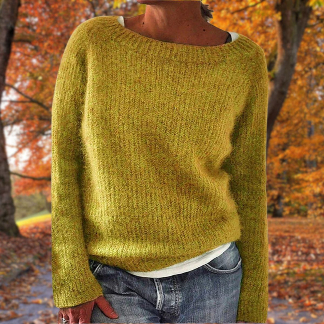 Charlotta | Damen Lässiger Lockere Passform Strickpullover
