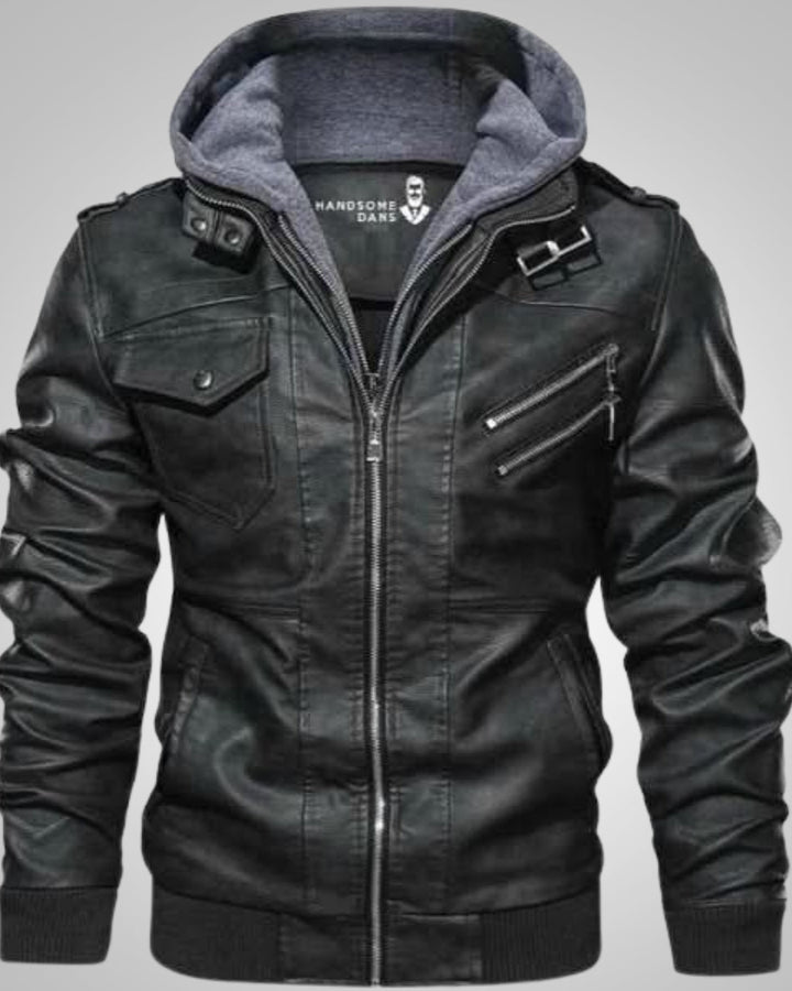Wesley | Herren Moderne Asymmetrische Lederjacke
