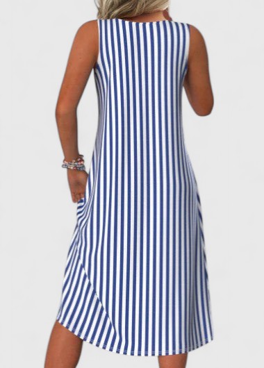 Tabea | Damen Elegantes Gestreiftes Sommerkleid