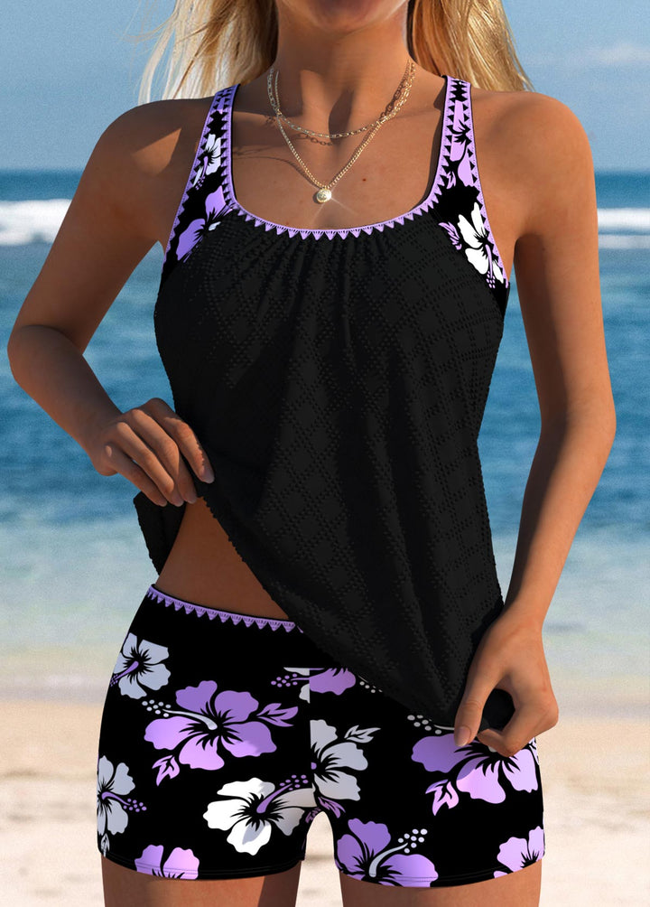 Nicole | Damen Sommer Rundhals Tankini Badeanzug