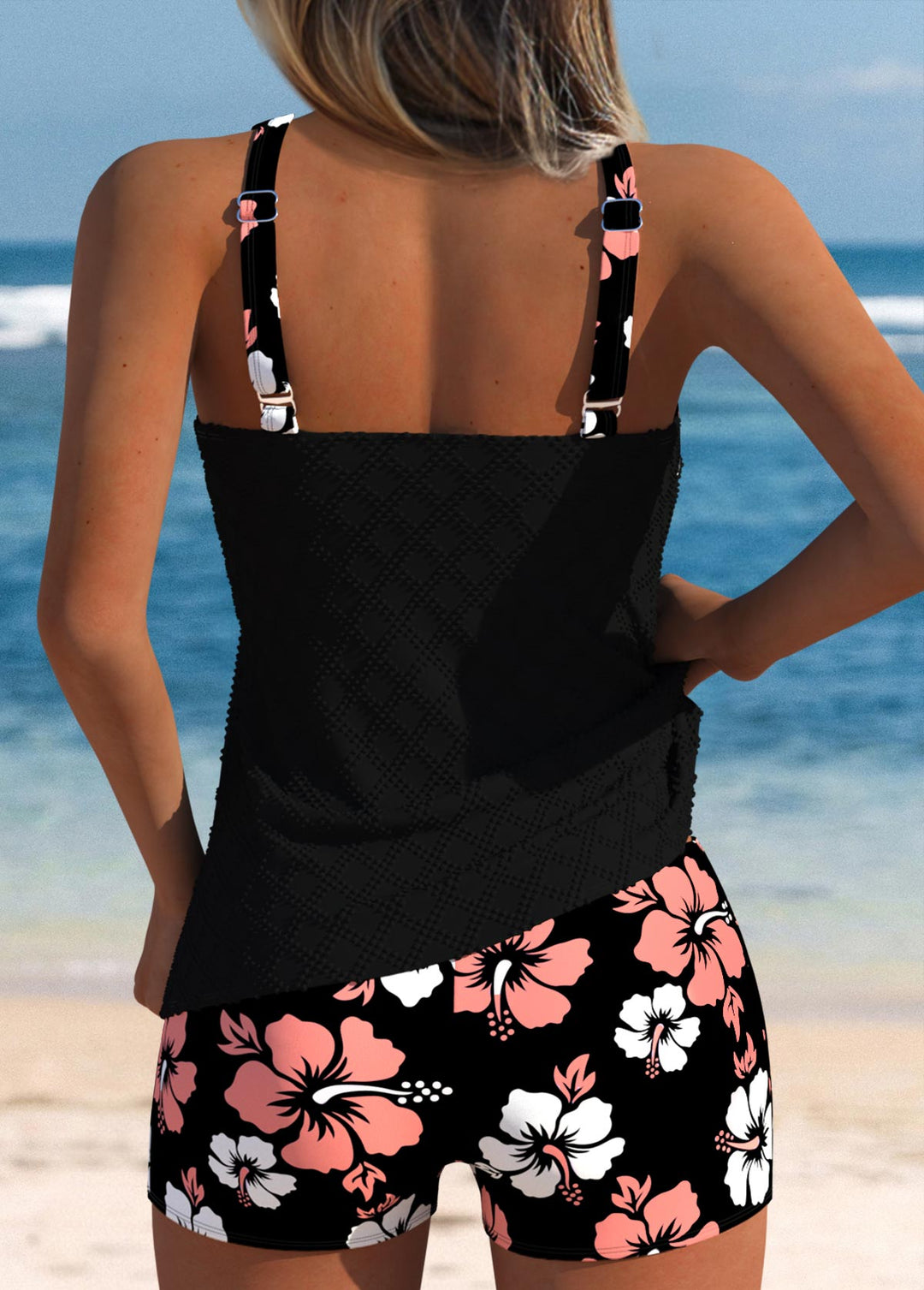 Nicole | Damen Sommer Rundhals Tankini Badeanzug