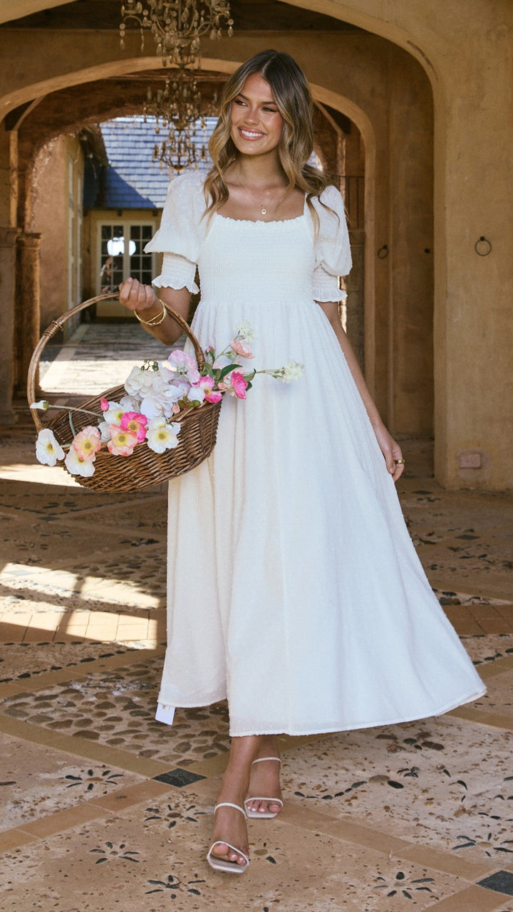 Leticia | Damen Romantisches Midi Hochzeitsgastkleid