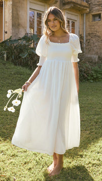 Leticia | Damen Romantisches Midi Hochzeitsgastkleid