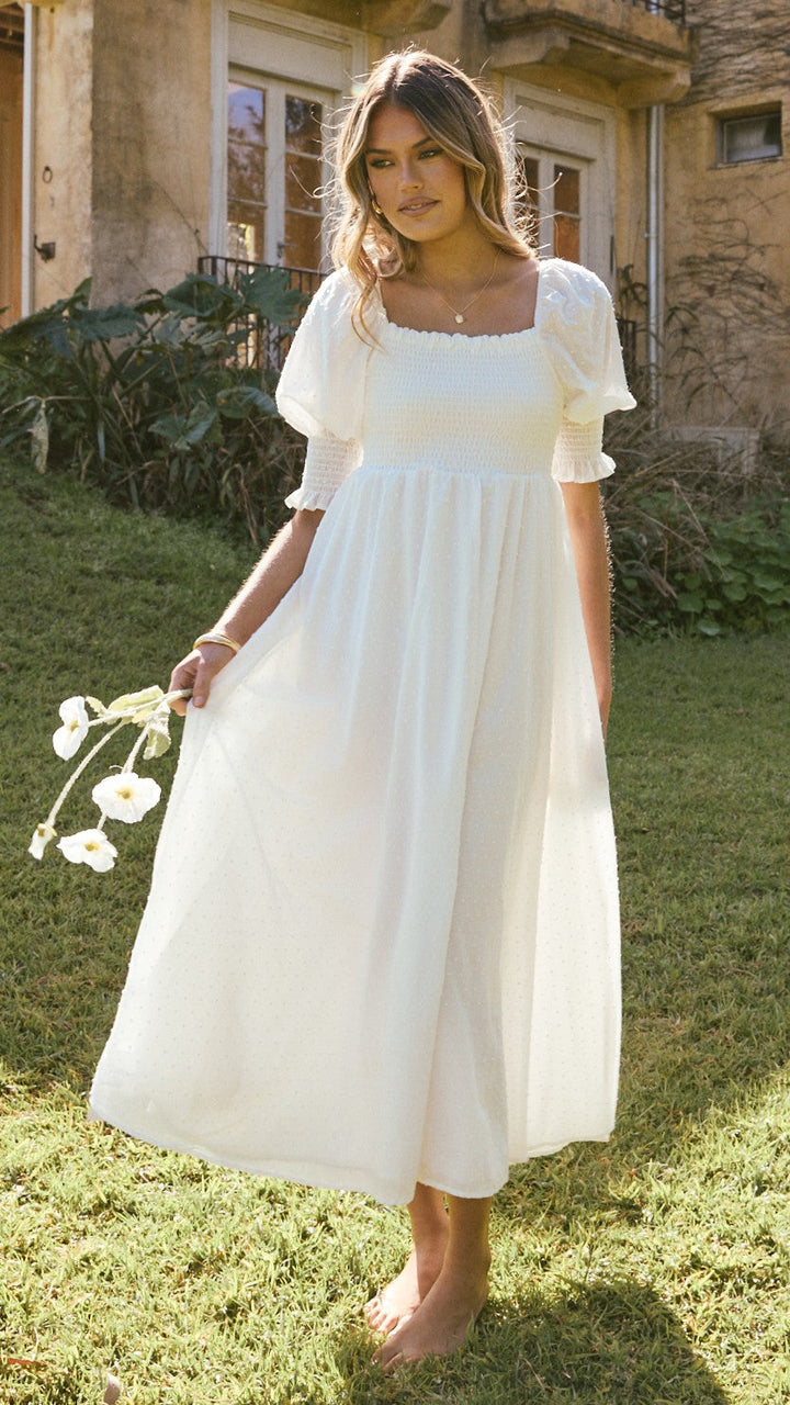 Leticia | Damen Romantisches Midi Hochzeitsgastkleid