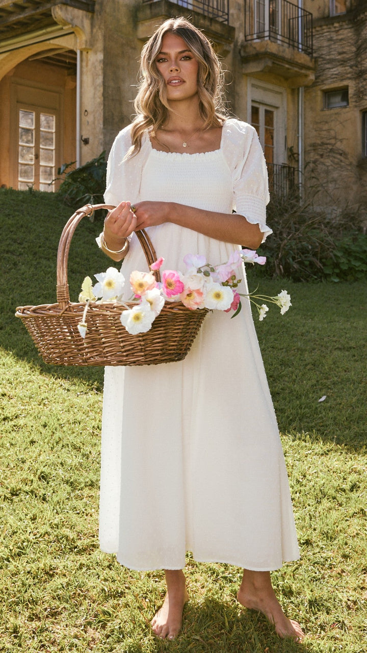 Leticia | Damen Romantisches Midi Hochzeitsgastkleid