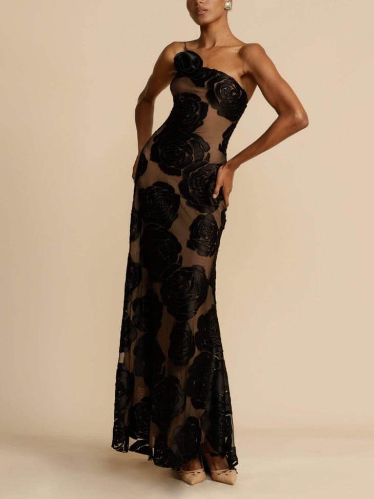 Valeria | Damen Abend Spaghettiträger Maxikleid
