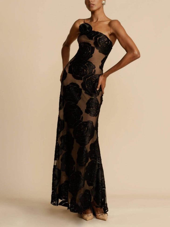 Valeria | Damen Abend Spaghettiträger Maxikleid