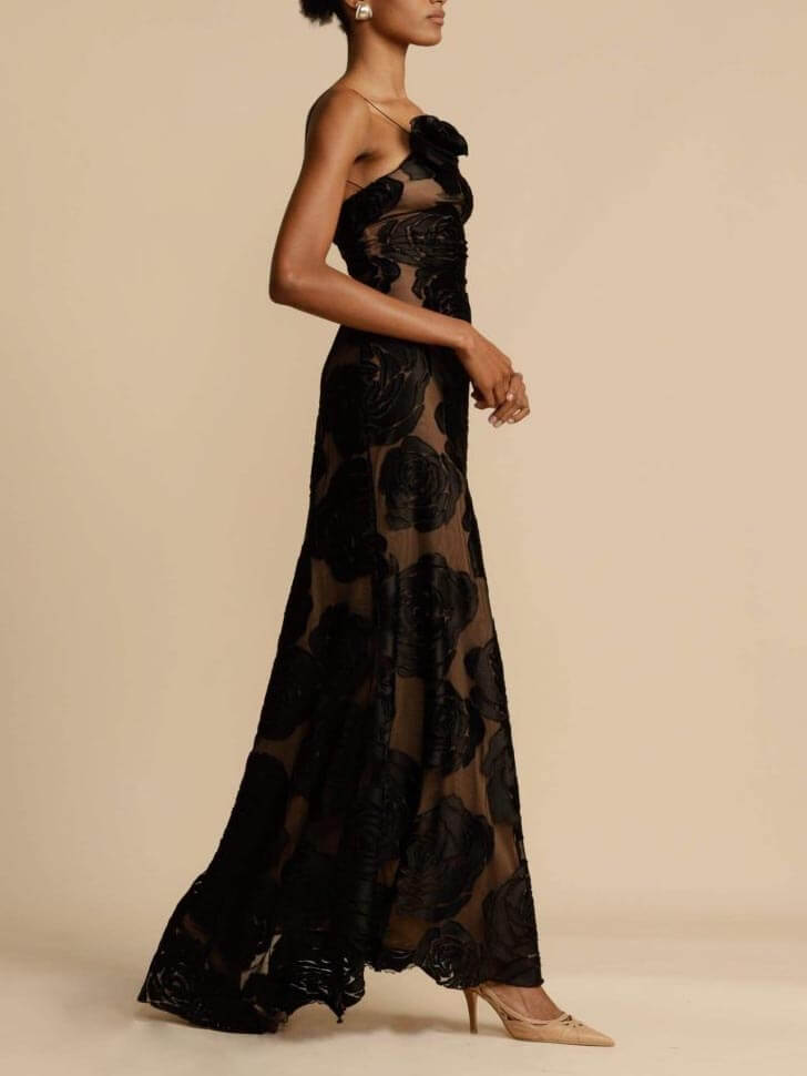 Valeria | Damen Abend Spaghettiträger Maxikleid