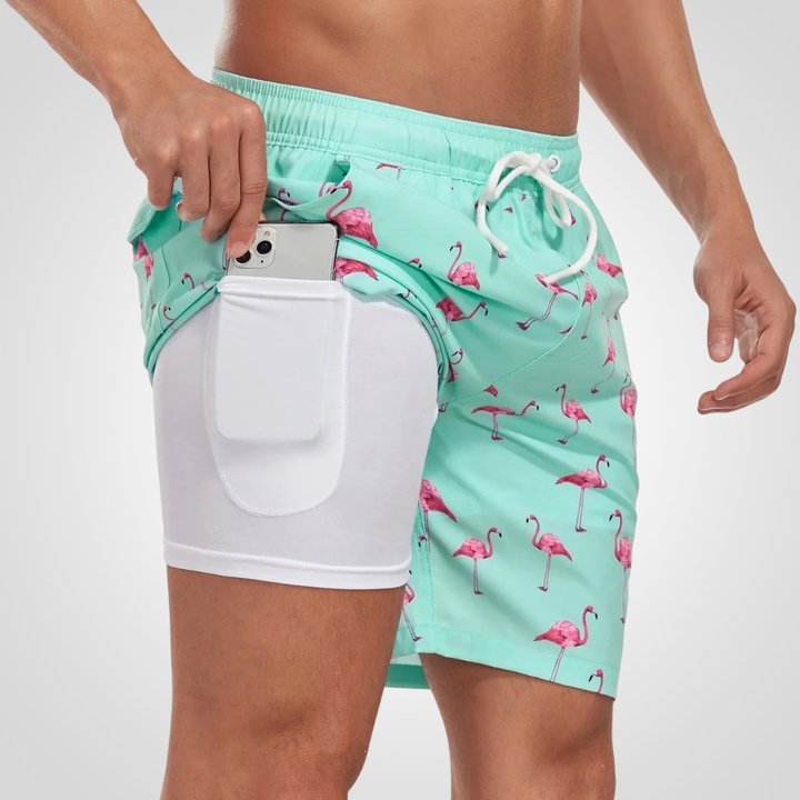 Damian | Herren Sportlicher Slim Fit Badehose mit Innenfutter
