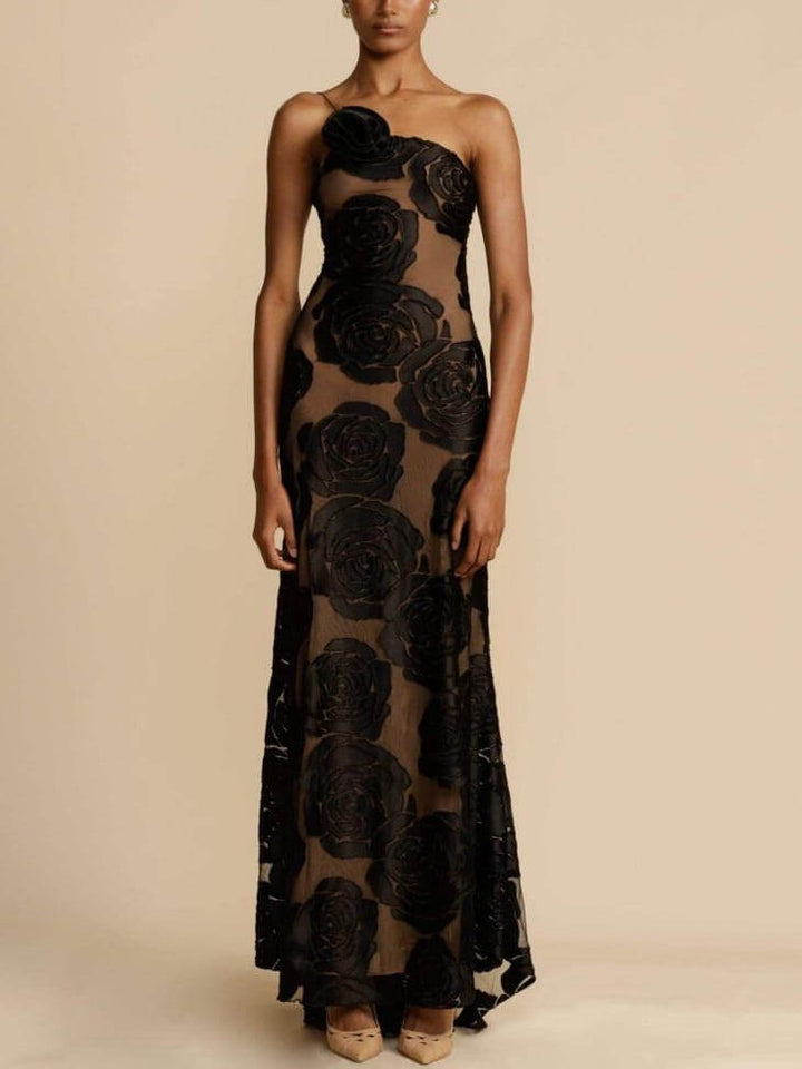 Valeria | Damen Abend Spaghettiträger Maxikleid